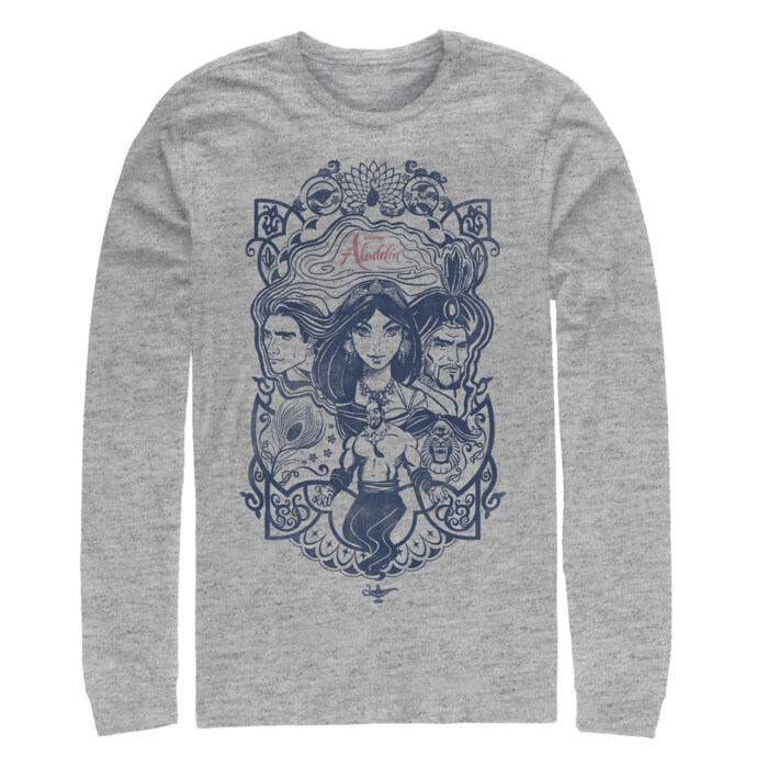 Men's Aladdin Vintage Character Frame Adult Long Sleeve Shirt