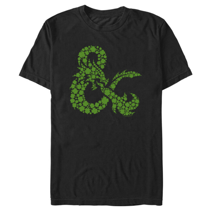 Men's Dungeons & Dragons St. Patrick's Day Four-Leaf Clover Logo Adult T-Shirt