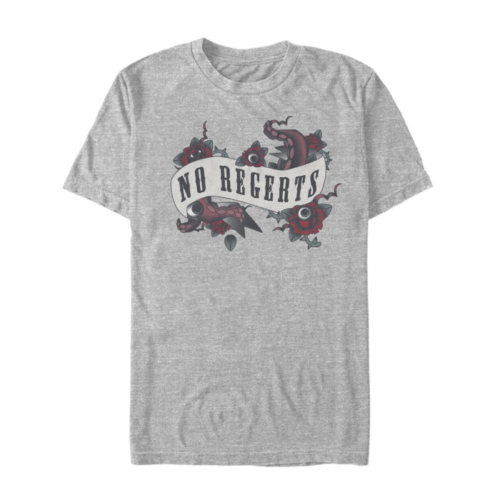 Men's Addams Family No Regrets Joke Tattoo Adult T-Shirt
