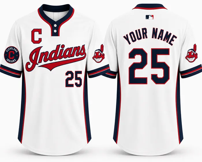 Custom Cleveland Indians Baseball Jersey – Personalized Name & Number Retro Fan Jersey