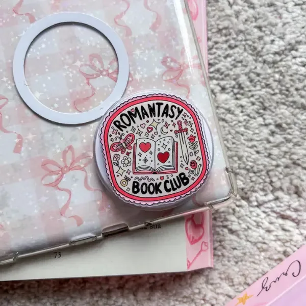 Romantasy Kindle Coquette Bookish Gift for Her Sticky Mount Phone Grip