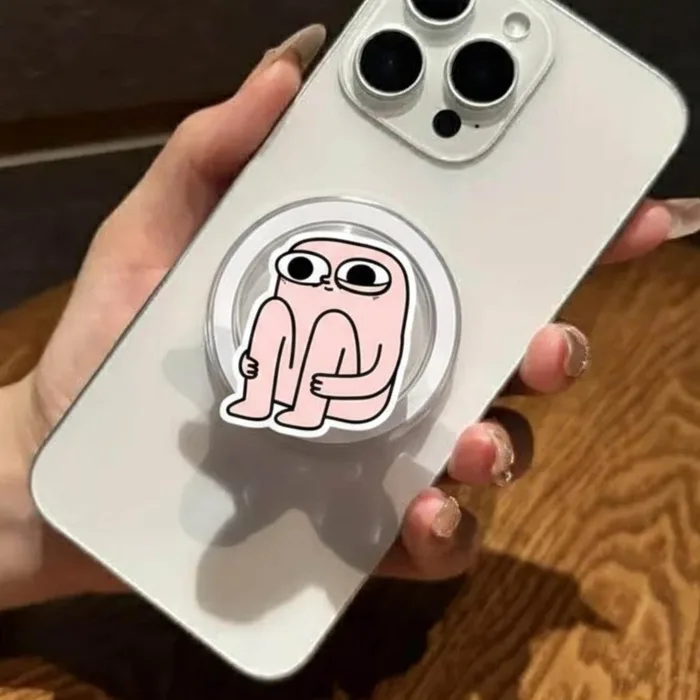 Sad Cartoon Funny for Introvert Social Gift MagSafe Phone Grip
