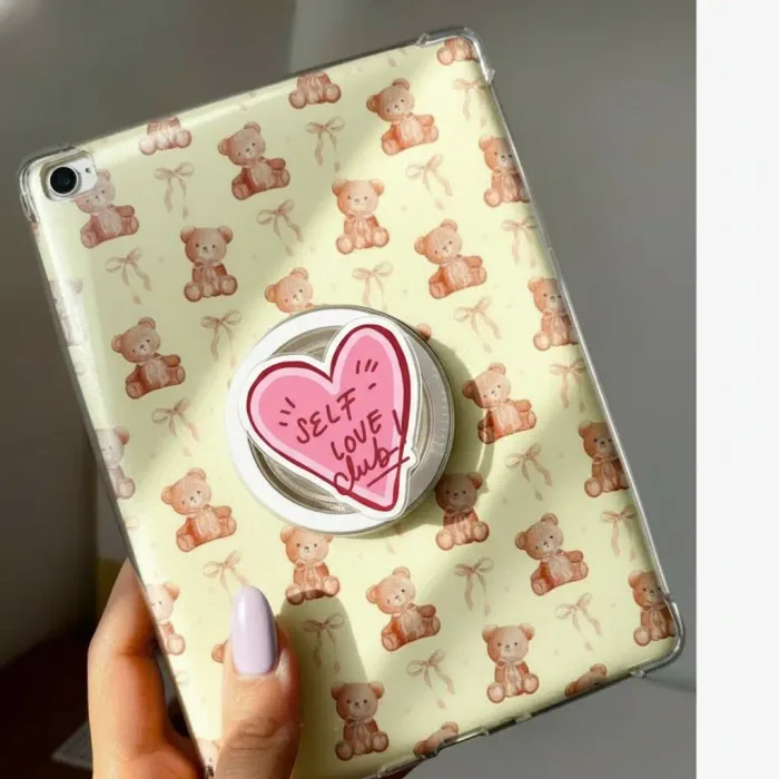 Self Love Club Heart Pink Positive Quote Mental Health Phone Grip