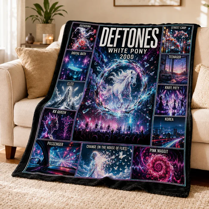 Deftones White Pony 2000 Throw Blanket, Change Song Inspired Decor, Chino Moreno Era Gift