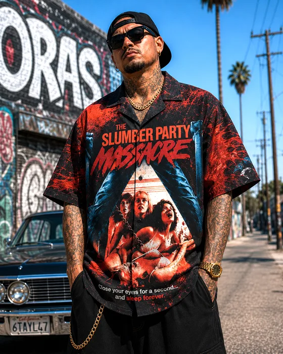 The Slumber Party Massacre Hawaiian Shirt - Retro Horror Button Up