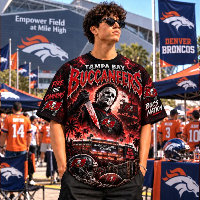 Tampa Bay Buccaneers Horror 3D Shirt, Fire the Cannons Graphic Tee, TB Gulf Coast Series