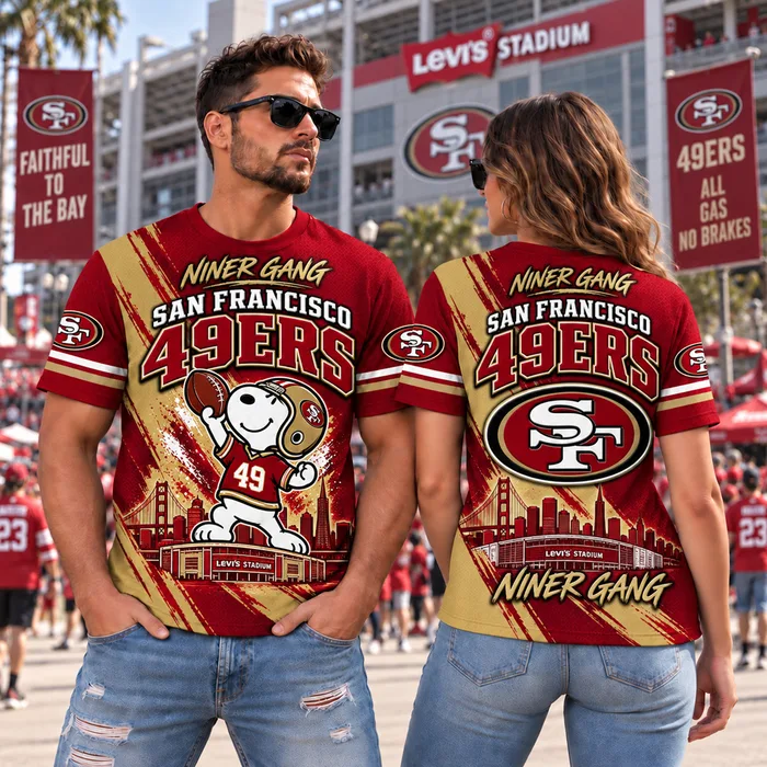 San Francisco 49ers Snoopy Horror 3D Shirt, SF Faithful at Levi's Stadium, Jerry Rice Legacy Fan Gift