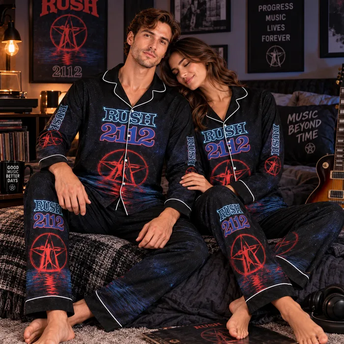 Rush 2112 Pajama Set, The Temples of Syrinx Overture, Geddy Lee 1976 Progressive Era