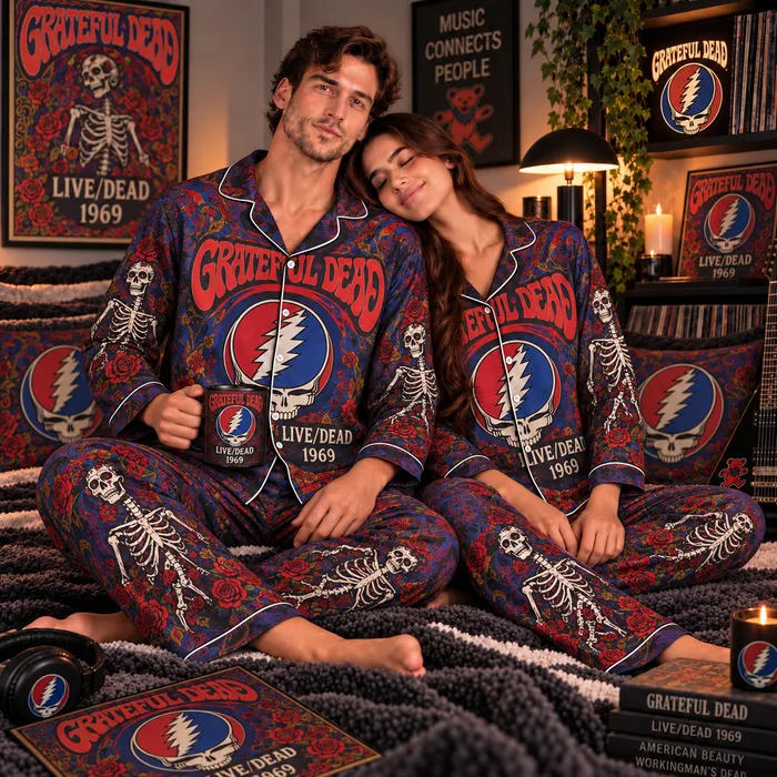 Grateful Dead Live Dead Pajama Set, Dark Star St Stephen, Jerry Garcia 1969 Live Era