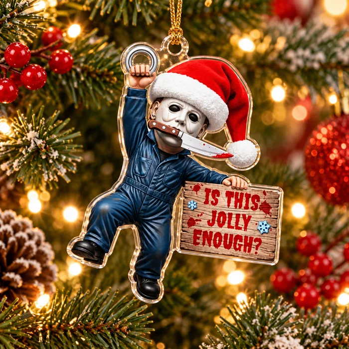 The Grinch with Presents Acrylic 2D Ornament, Playful Grinchmas Holiday Decoration, Christmas Gift for Family