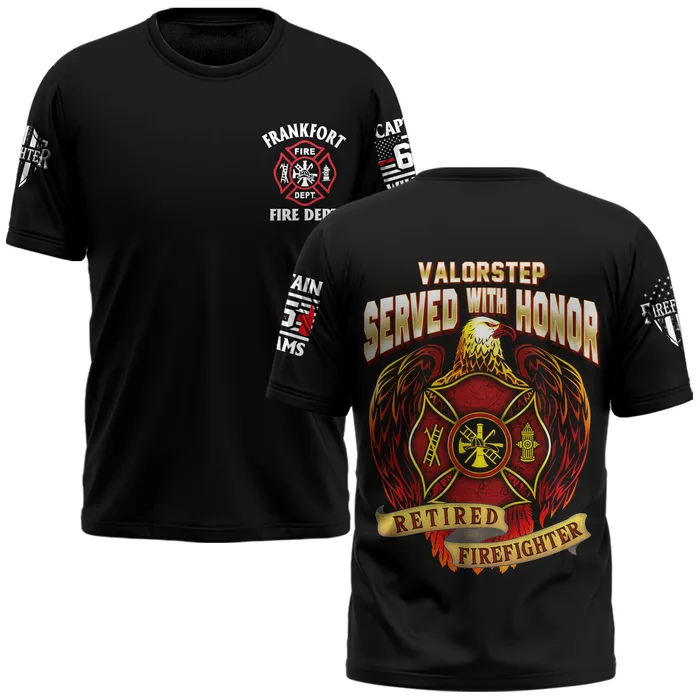 Custom Name, Dept, Rank & Number Served With Honor #DQH0141 - AOP T-shirt