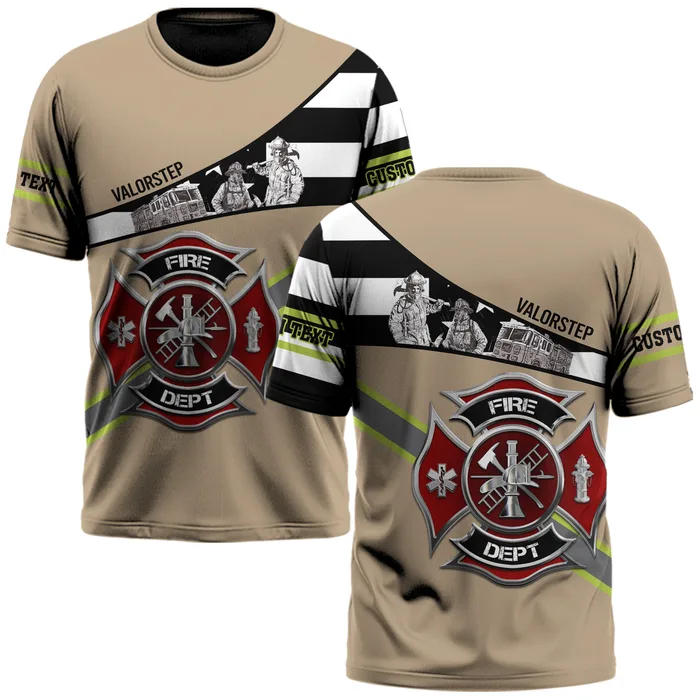 Custom Text Courage Stripe Brotherhood Emblem #DQH0114 - AOP T-shirt