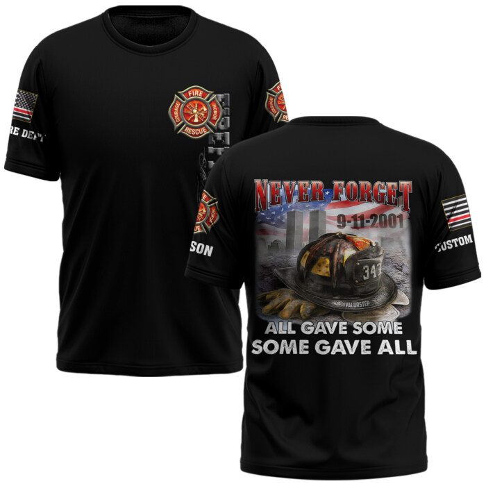 Custom Dept & Text Some Gave All – 9/11 Memorial Edition #DQH0085 - AOP T-shirt