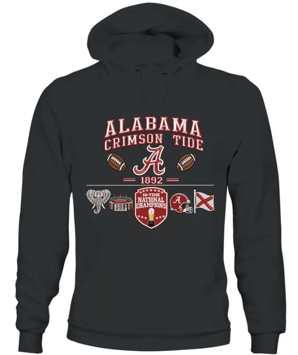 Alabama Crimson Tide 1892 Premium Embroidered – 18-Time National Champions College Football