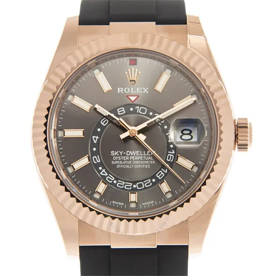 Rolex Sky-Dweller Automatic Chronometer 18kt Rose Gold Dark Rhodium Dial Men's Watch