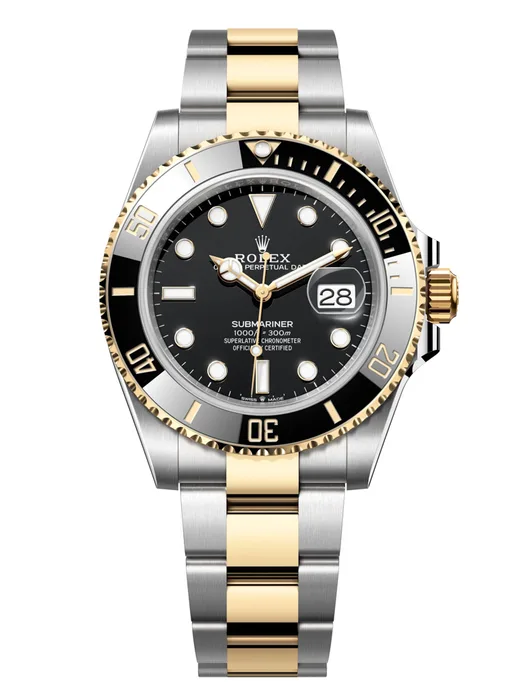 Rolex Submariner Black Dial Stainless Steel and 18K Yellow Gold Bracelet Automatic Men's Watch
