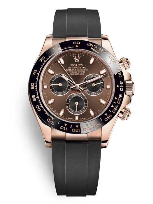 Rolex Cosmograph Daytona Everose Gold Chocolate Dial Oysterflex 116515LN Watch