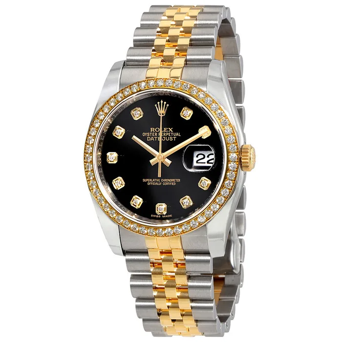 Rolex Datejust - 28mm Steel and 18ct Gold with a factory Diamond Bezel Watch