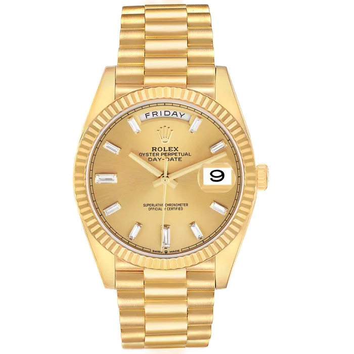 Rolex Day-Date 40mm 228238 18K Yellow Gold Baguette Dial Watch