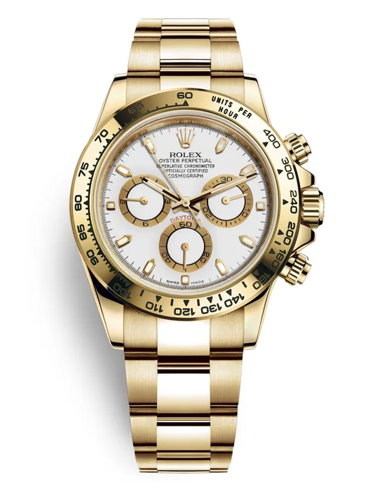 Rolex Cosmograph Daytona White Dial Men's 18K Yellow Gold Watch