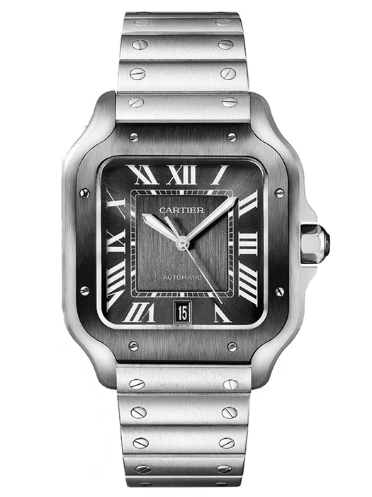 Santos de Cartier Large Steel & ADLC Grey Dial Men's Automatic Watch