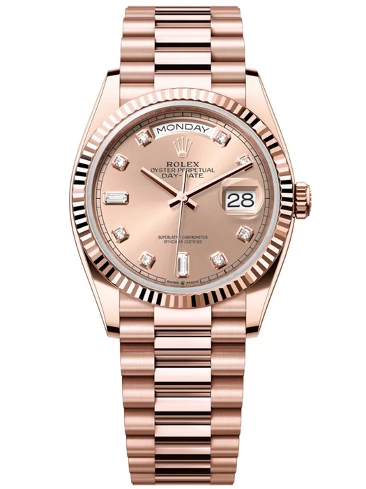 Watches Day-Date II 41MM 18K Rose Gold Factory Pink Diamond Dial 218235