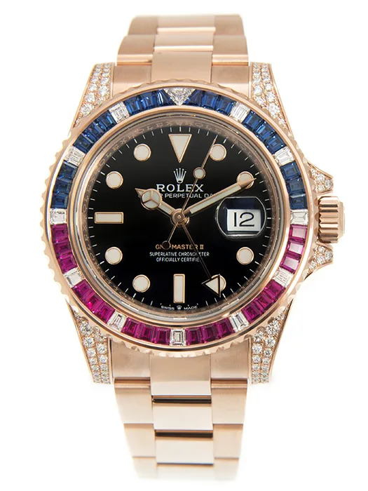 Rolex Submariner Golden Blue / Red Diamond Black Dial 40mm watch