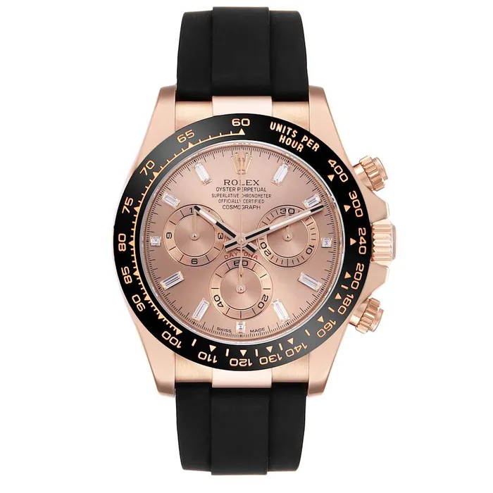 Cosmograph Daytona Pink Diamond Dial Men's Chronograph Oysterflex Watch