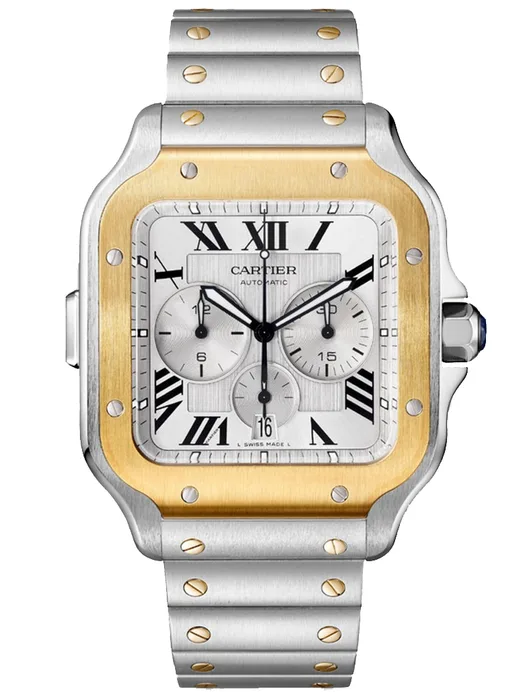 Santos de Cartier XL Chronograph Steel & 18ct Yellow Gold Watch