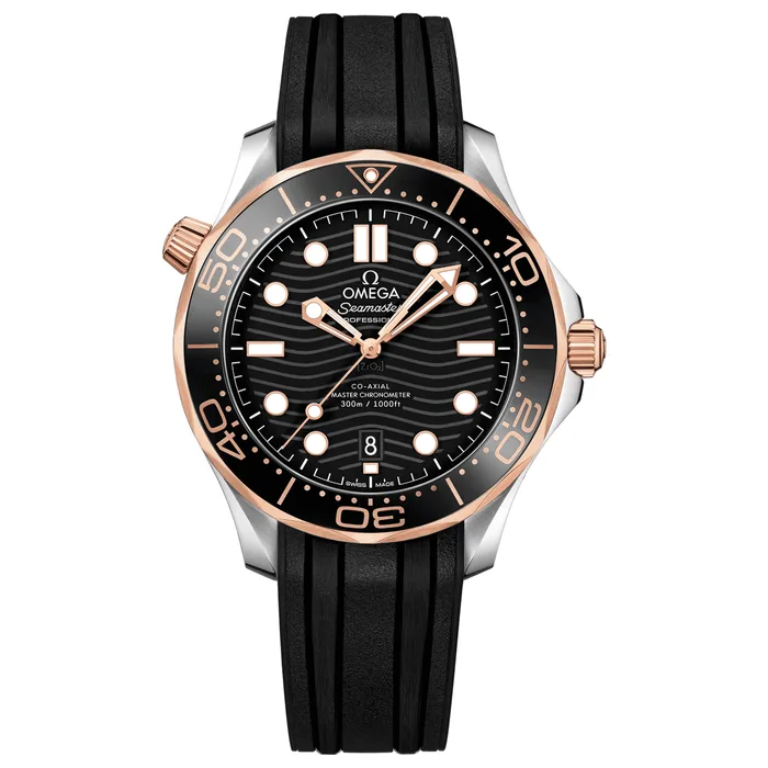 Seamaster Automatic Steel & 18kt Sedna Gold Black Dial Men's Watch