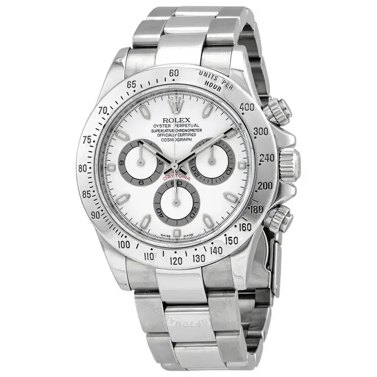 Rolex Cosmograph Daytona White Dial Stainless Steel Oyster Bracelet Automatic Men's Watch