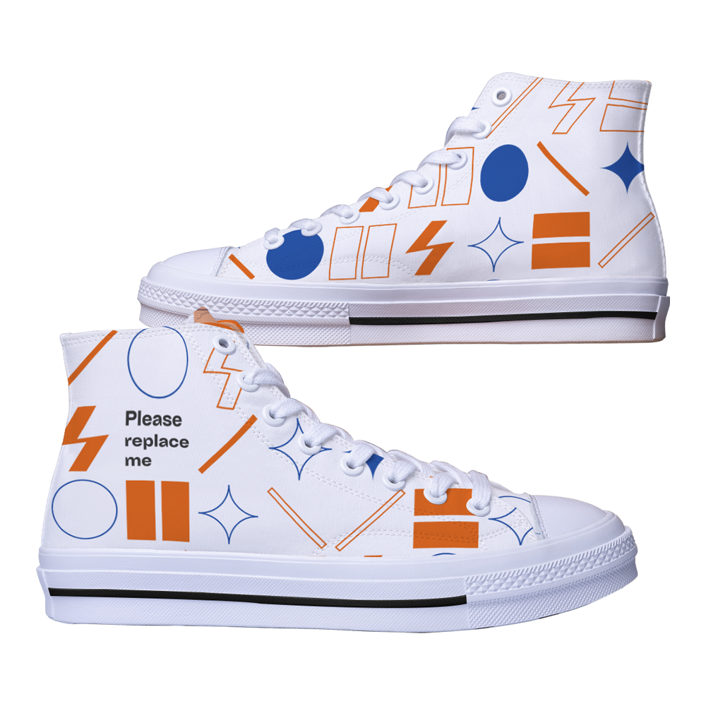 High Cut Canvas Shoes With Line (CN)
