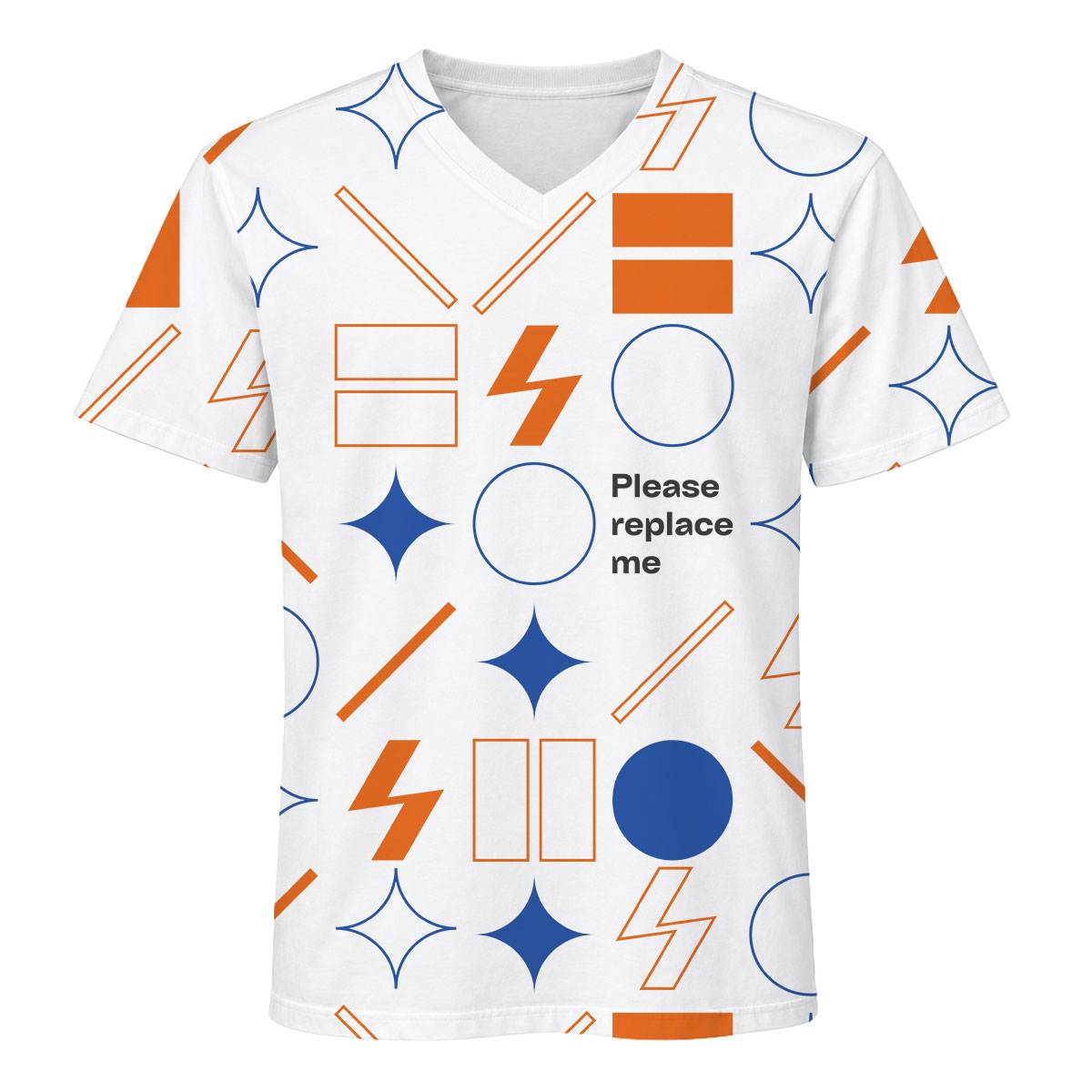 AOP Men's V-Neck Jersey Shirt (US)
