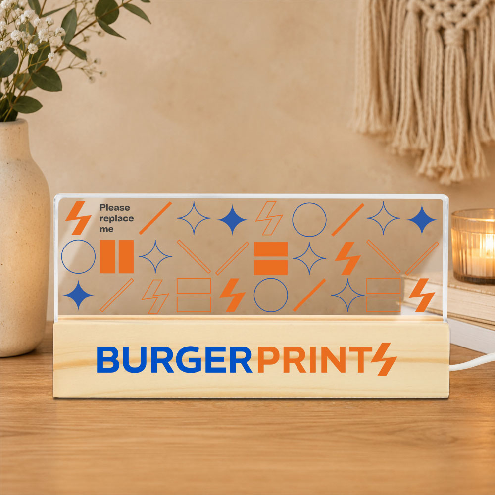 Rectangle Acrylic Night Light - Printed Base (US Label)
