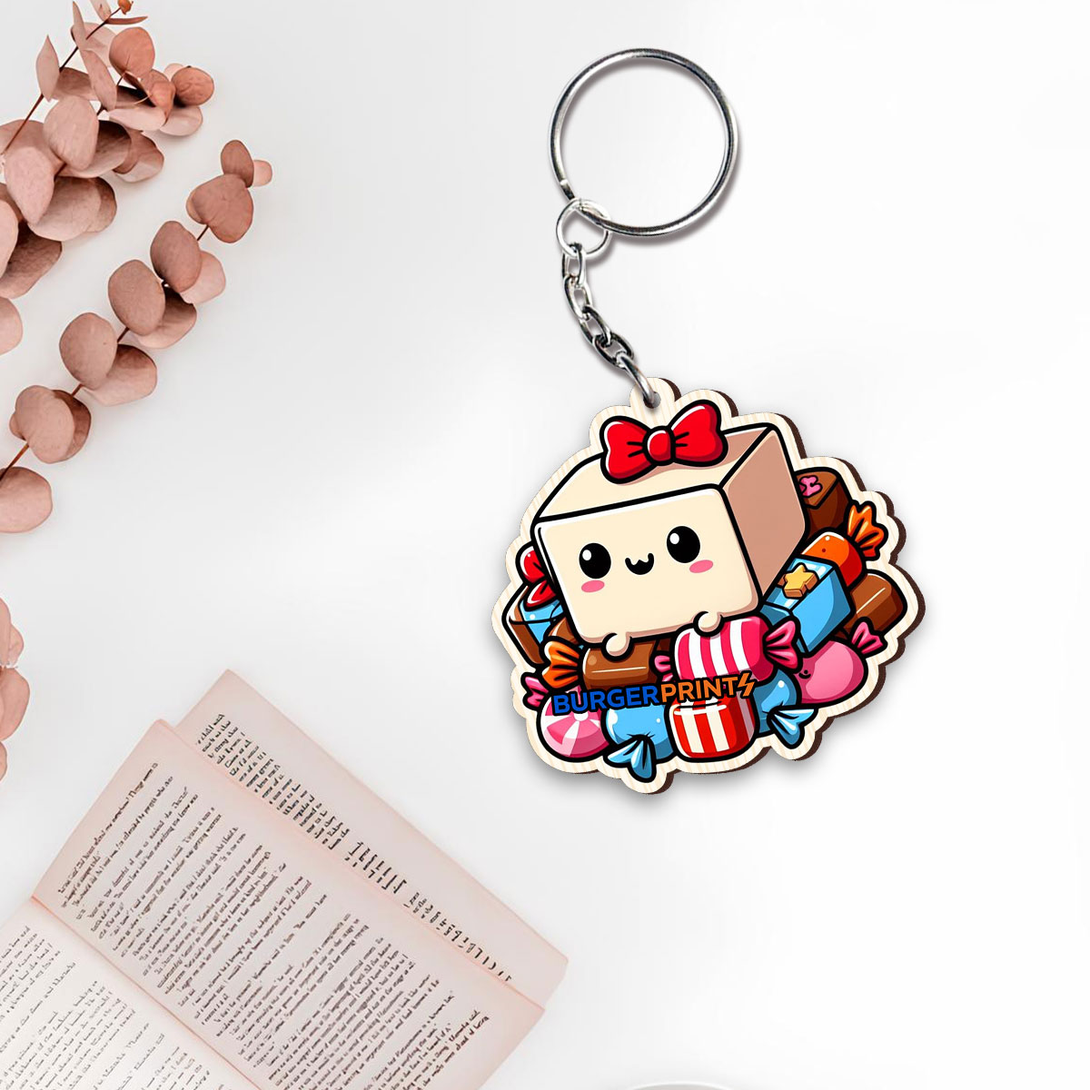 Wooden Keychain - Custom Shape - 2 Sides (US Label)