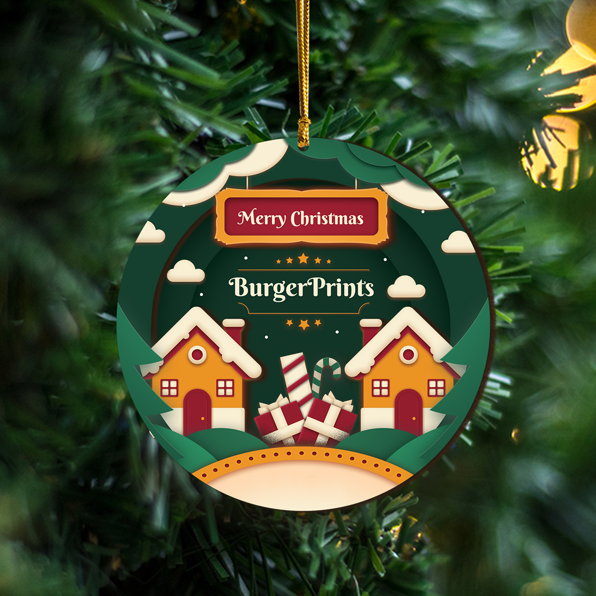 Wooden Ornament - Custom Shape - 2 Layers (US Label)