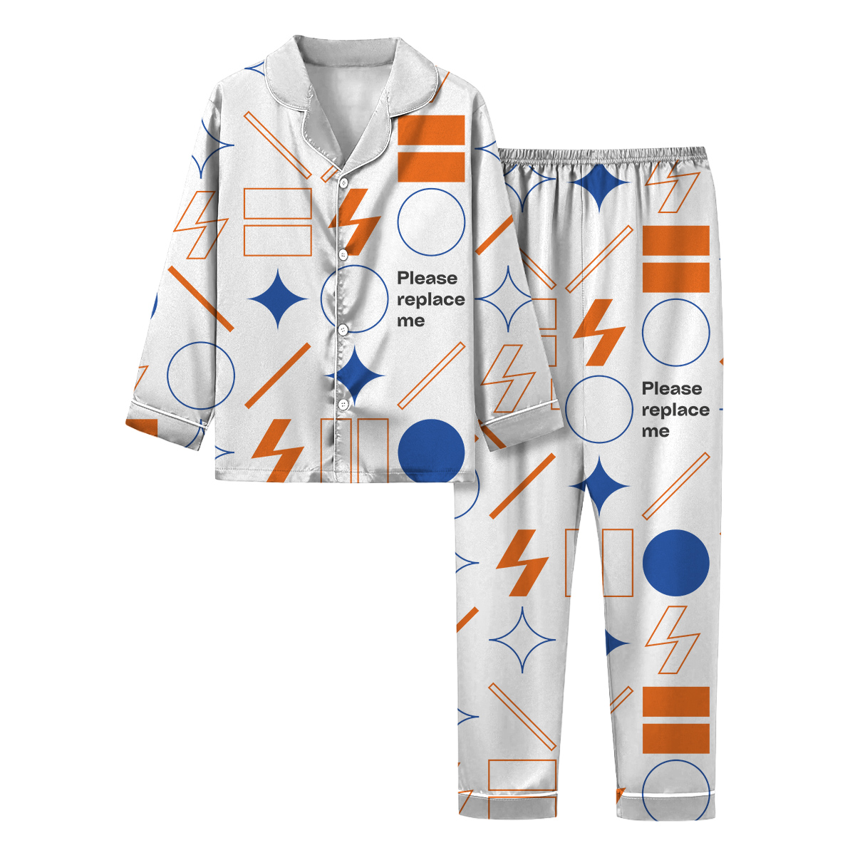 AOP Satin Long-Sleeve Pajama Set (VN)