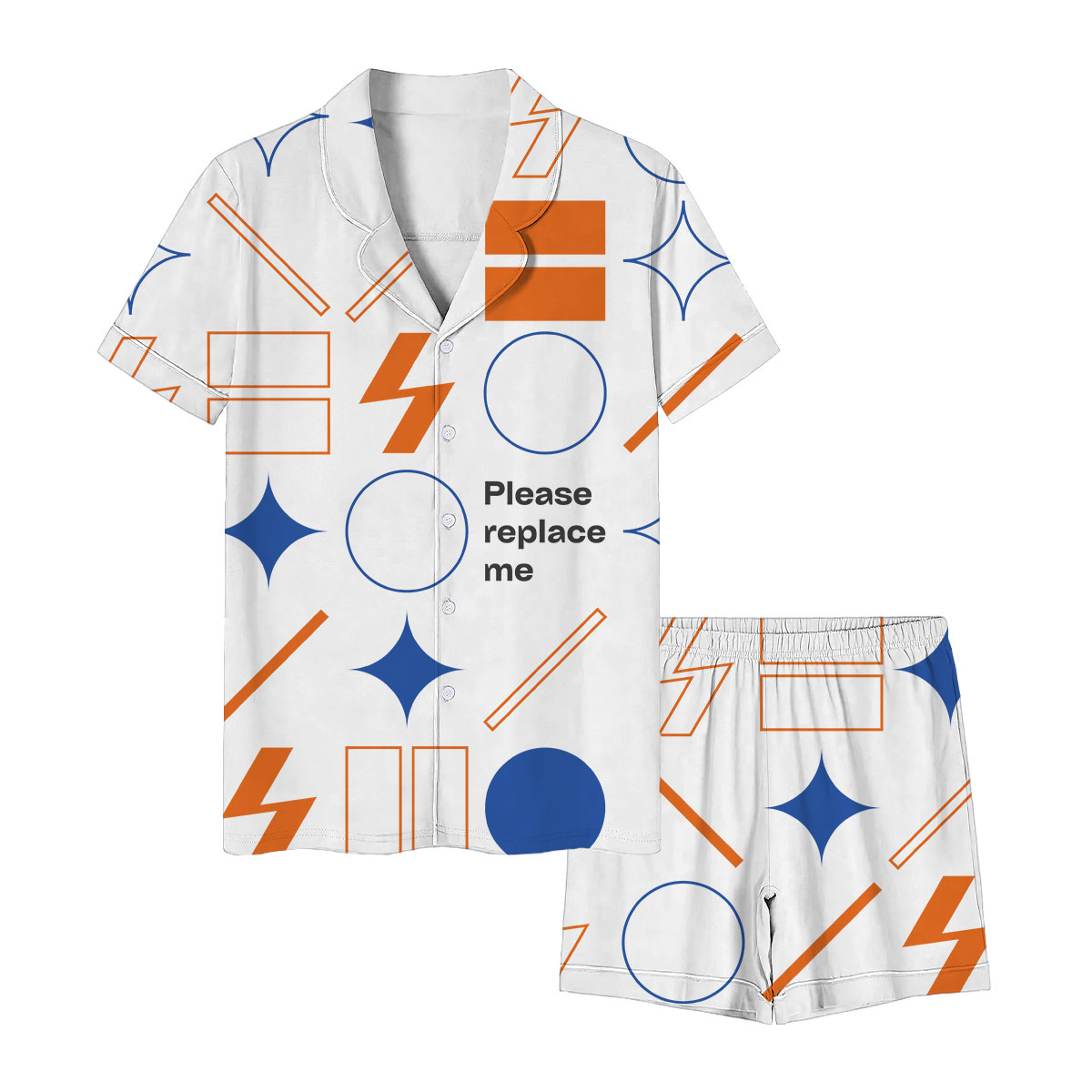 AOP Satin Short-Sleeve Pajama Set (VN)