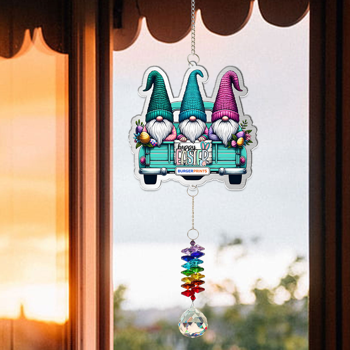 Aluminium Hanging Piece Ornament With Crystal Charm (VN)