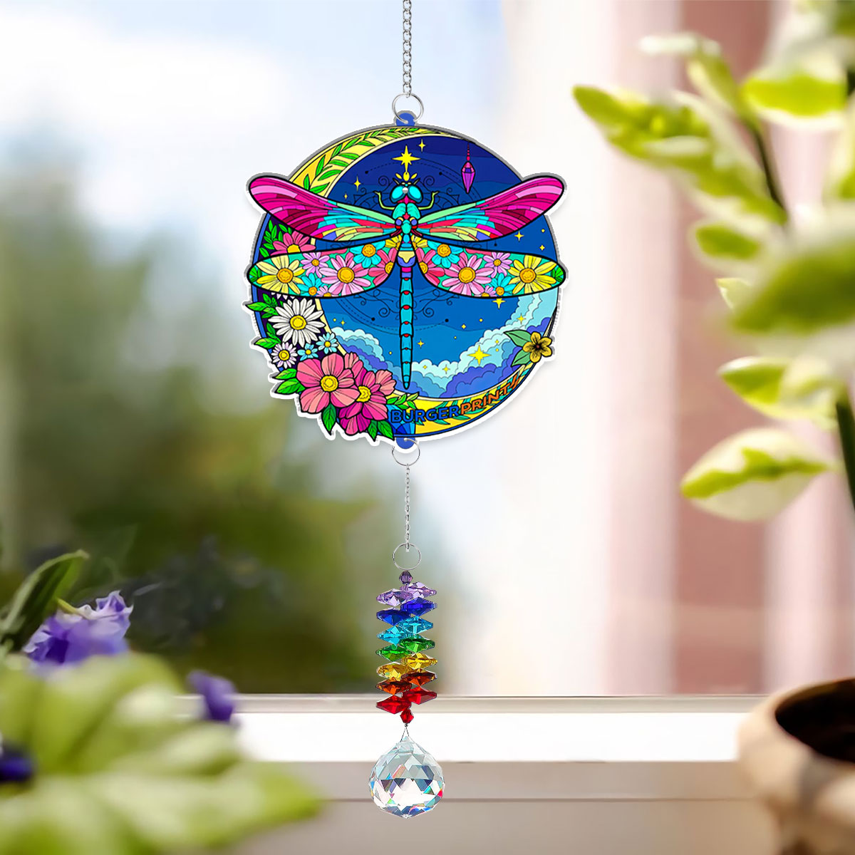 Acrylic Hanging Piece Ornament With Crystal Charm (VN)