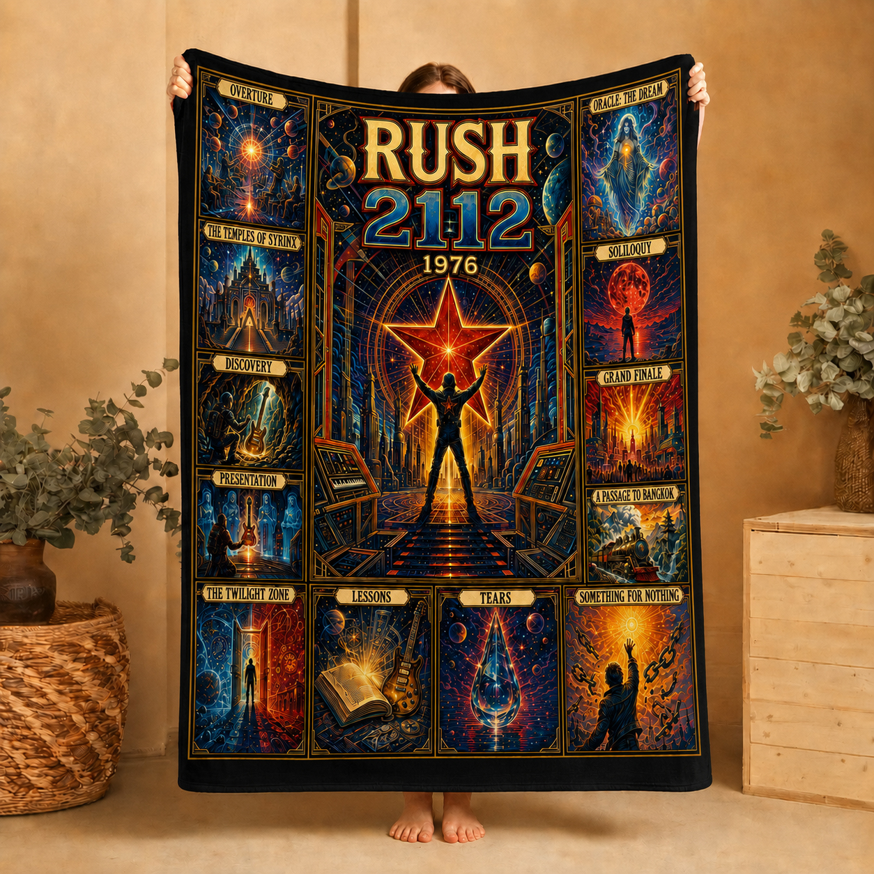 2112 2112 1976 Blanket , Progressive Rock Music Throw, Vintage Album Inspired Home Decor, Cozy Gift for Rock Fans