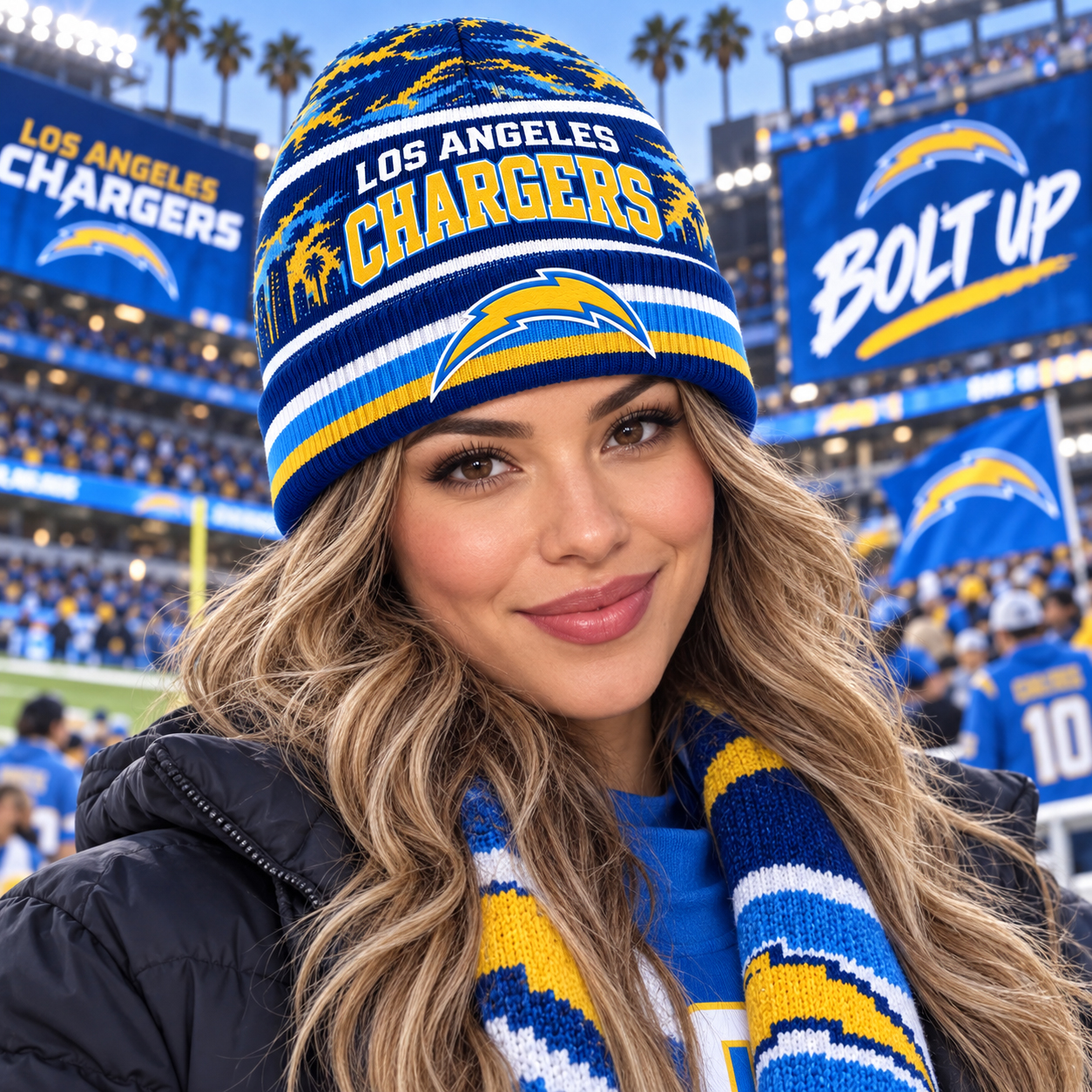 Los Angeles Chargers Knit Beanie Hat, Red Football Fan Winter Cap, Game Day Sports Gift