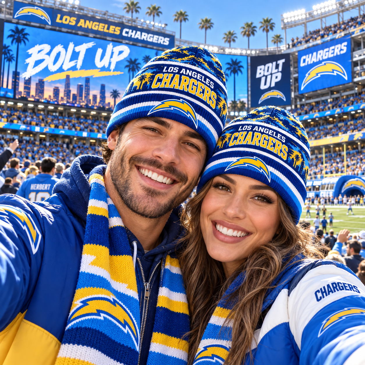 Los Angeles Chargers Knit Beanie Hat, Red Football Fan Winter Cap, Game Day Sports Gift