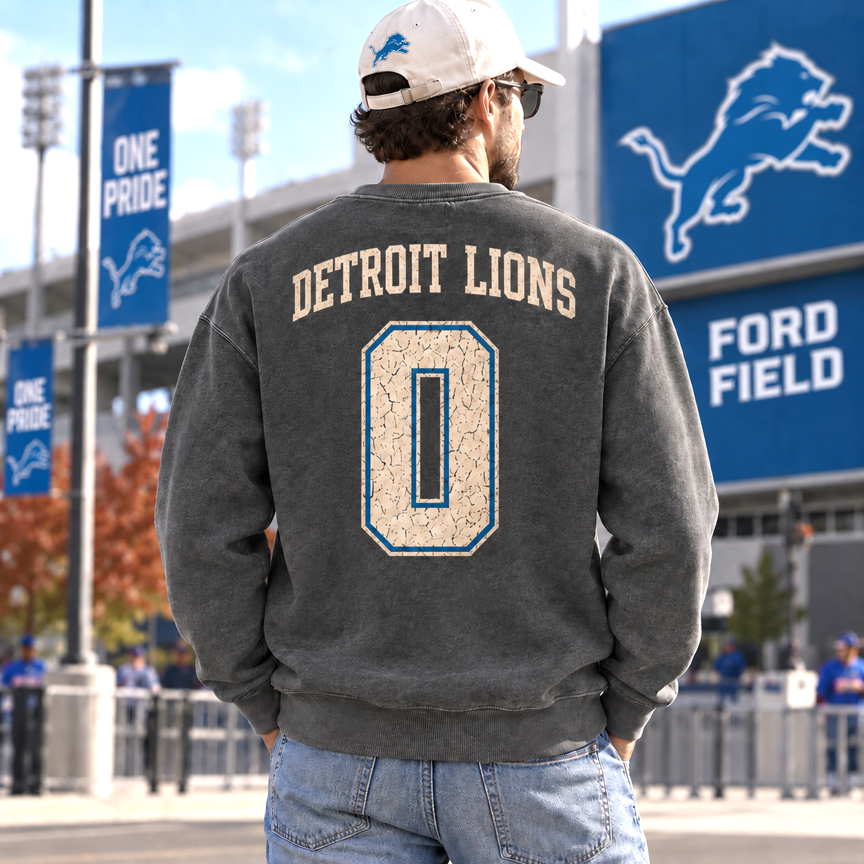 Gibbs Detroit Lions Football Graphic Sweatshirt
