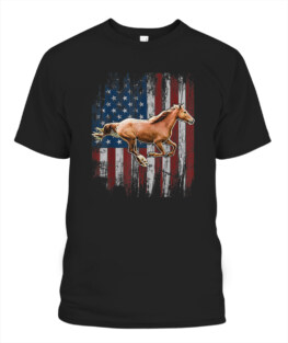 Patriotic Horse American Flag Horseback Riding Farm Gift