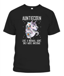 Auntiecorn TShirt Cute Unicorn Lover Mother Day Aunt TShirt Gifts for Mom Full Size S-5XL