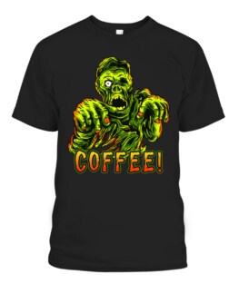 Coffee Addict Zombie  Coffee Lovers Halloween T-Shirt