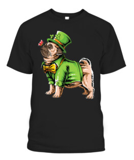 Pug St Patricks Day Funny Boys Kids Men Animal Lover Gifts T-Shirt