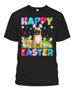 Pug Dog Lover Happy Easter Bunny Pug Easter Sunday T-Shirt