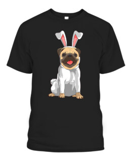Pug Easter Bunny Ear Pug Lover Easter T-Shirt